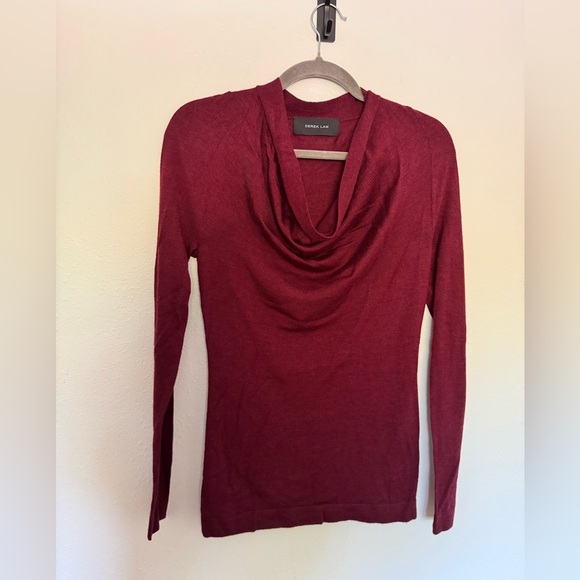 Derek Lam Cashmere Silk Cowl Sweater Red Burgundy Size Small EUC - Picture 1 of 6
